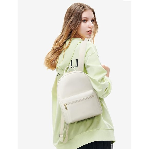 Women Beige Nylon Light Weight Small Waterproof Mini Backpack main image 7